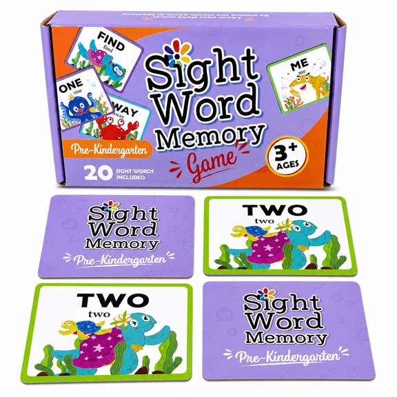 Sight Word Matching Memory Game Pre-Kindergarten