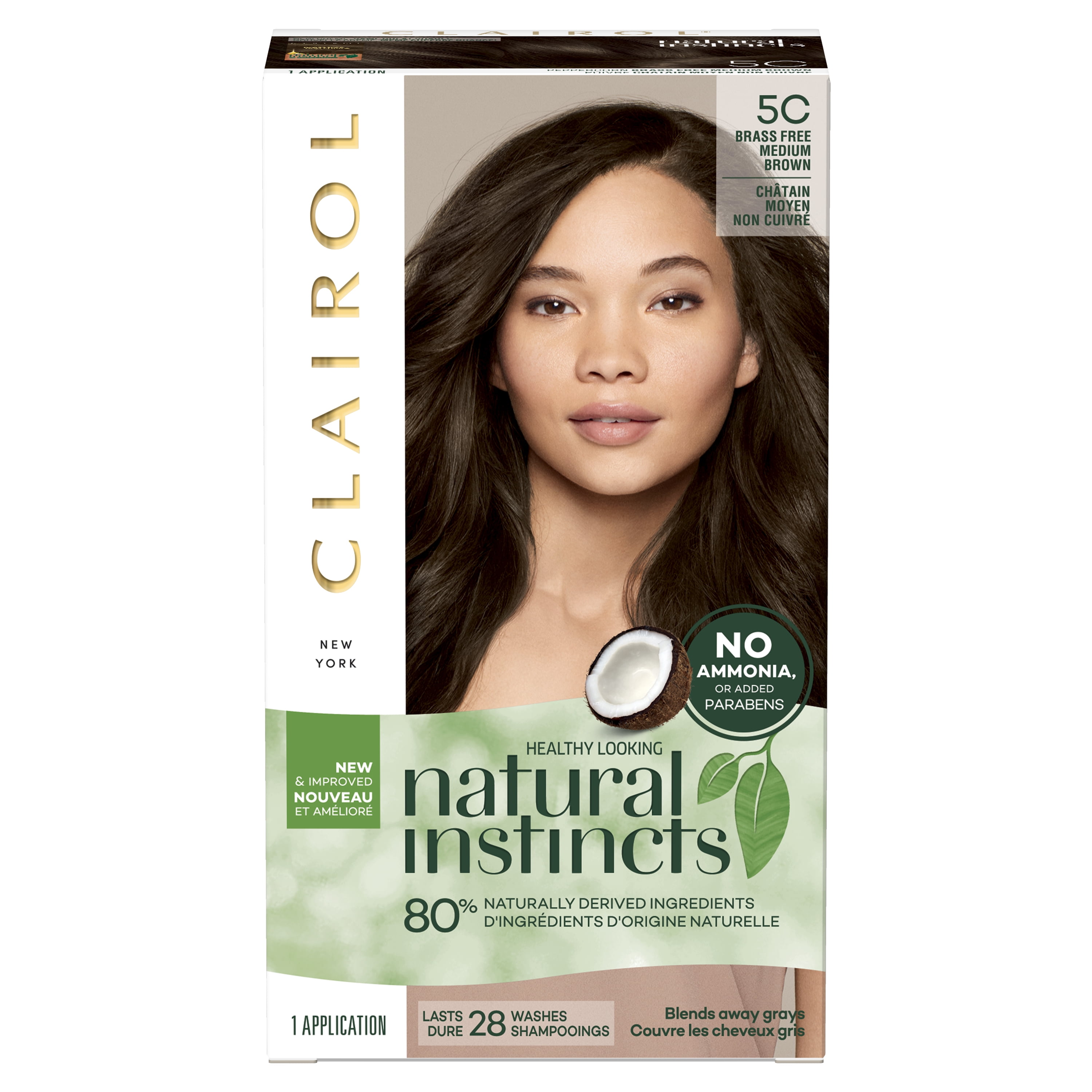 Clairol Natural Instincts Brass-Free Hair Color, 5C Medium ...