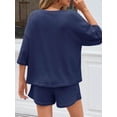 thumbnail image 3 of Conjunto de pijama Tankaneo para mujer con pantalones cortos de cintura elástica, 3 of 5