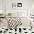 thumbnail image 3 of Allewie King Size Velvet Lift Up Storage Bed, Modern Wingback Headboard, Hydraulic Storage, No Box Spring Needed, White, 3 of 10
