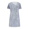thumbnail image 4 of QUNYINEY Short Sleeve Dresses for Women 2025 Casual Boho A-Line Dress Button V Neck Mini Sundress, 4 of 5