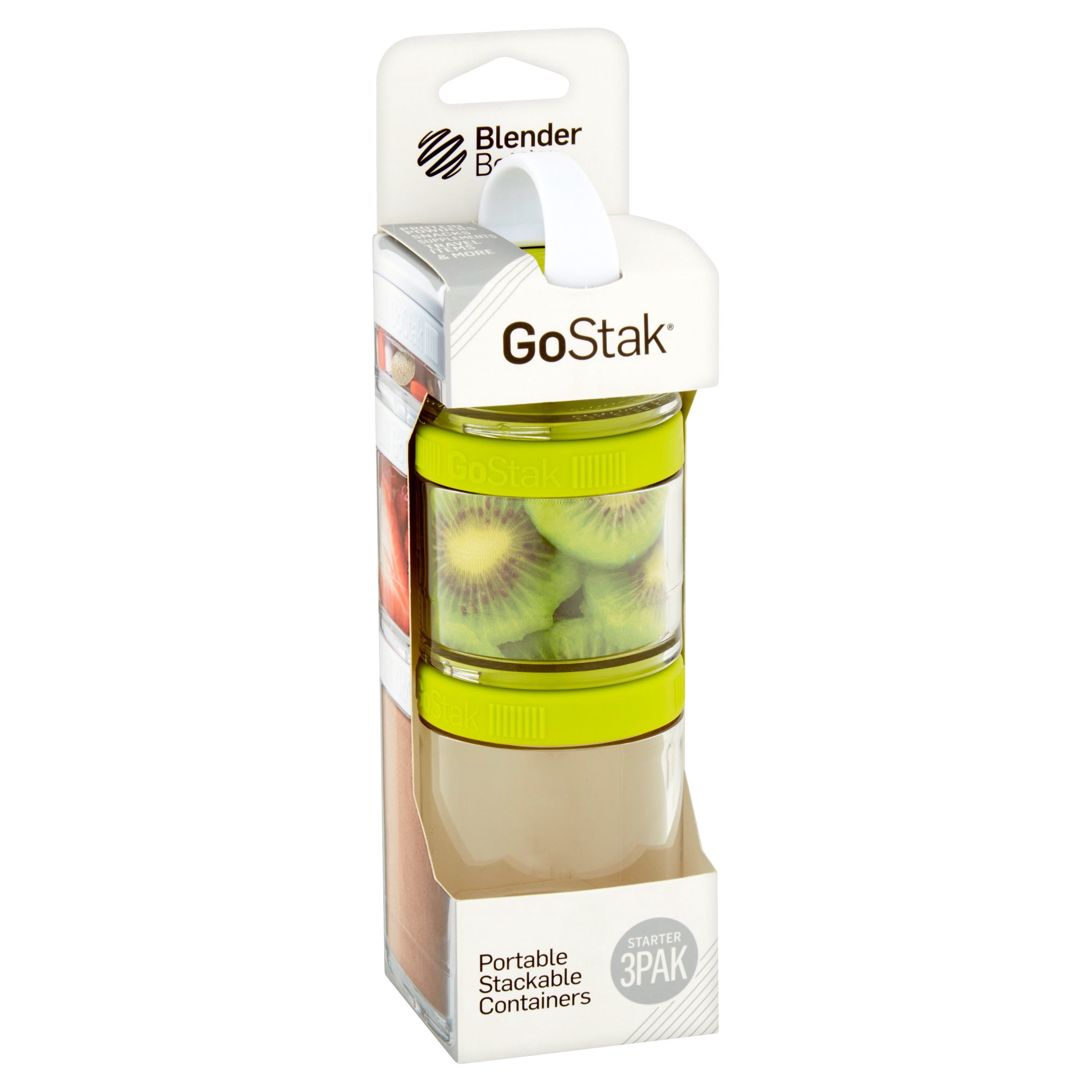Blender Bottle GoStak Starter 3Pak Portable Stackable Containers, 3 count