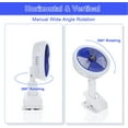 Clip on Fan with LED Lamp, Rechargeable Desk Fan, 4 Speed 360Rotating Detachable Clamp Fan