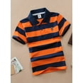 thumbnail image 4 of WIBACKER 2-14T Kids Boy's Short Sleeve Cartoon Cotton Jersey Colorblock Striped Polo Shirts Tops, 4 of 7