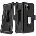thumbnail image 3 of For Apple iPhone 15 (6.1") Belt Clip with Credit Card Holder ID Slot, Holster, Kickstand Protective Heavy Duty Hybrid Cover ,Xpm Phone Case [ Black ], 3 of 10