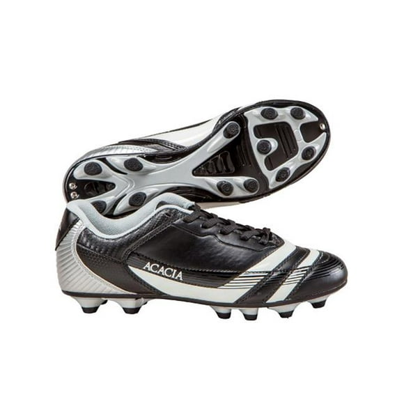 Acacia STYLE -37-700 Chaussures de Football - Noir et Argent- 10 Ans