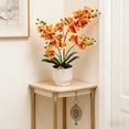 thumbnail image 4 of Artificial Orchid Potted Plant | Realistic Fake Silk Flower Bonsai Tree | Home Office Desk Dining Table Centerpiece Decor | Ceramic Pot Included, 4 of 6