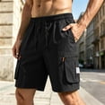 thumbnail image 2 of Cargo Shorts for Men Summer, Men's Loose Fitting Athletic Casual Pants And Sportswear Pants, Black 2XL, 2 of 8