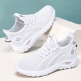 thumbnail image 5 of Women's Fashion Solid Color Mesh Lace Up Sneakers Lightweight Breathable Comfortable Running Shoes Non Soft Sole Athletic Footwear For Casual Walking And Sports OTHER 43, 5 of 5
