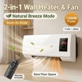 thumbnail image 2 of TAZTIR Portable Air Conditioner Natural Air, 2-In-1 Wall Mounted Fan With Warm Heat, 1200W Space Saving Unit, Remote Control, Quiet Bedside Comfort For Patio Bedroom Office Bathroom, 2 of 9