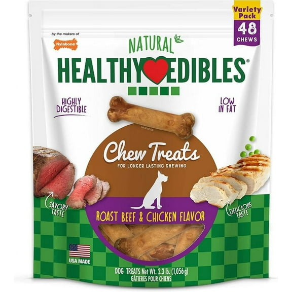 Nylabone Healthy Edibles Wholesome Dog Chews - Variety Pack [Dog, Toys Nylabone] Petite (48 count)