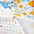 thumbnail image 4 of Castle Fairy Cartoon Tropical Fish Tile Bedding,Wave Shell Starfish White Seamless Pattern Duvet Cover Full,Blue Orange,Reversible,3pcs,No Comforter,1 Duvet Cover and 2 Pillowcases, 4 of 6