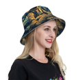 thumbnail image 6 of Bingfone Astronaut Starry Night Bucket Hat for Men Women,Packable Reversible Printed Sun Hats,Fisherman Outdoor Travel Hiking Beach Caps, 6 of 7