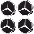thumbnail image 1 of 4 tapacubos para ruedas de Mercedes Benz, 75 mm/2,95", tapacubos de ABS para ruedas de coche (negro), 1 of 3
