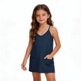 thumbnail image 2 of WQNVRNR Girls Strappy Jumpsuit- Tennis Dress Backless Sleeveless V-Neck Casual Athletic Romper Navy Size 10, 2 of 9