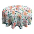 thumbnail image 4 of Pioneer Flower Floral Print Pattern Round Tablecloth 60"x60",Wrinkle Wipeable Table Cloth for Kitchen Dining Room Picnic Patio Party, 4 of 6