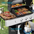 thumbnail image 6 of Furnibear 3 Burner Gas Grill with Side Burner, 40800 BTU Barbecue Grill Propane Stainless Steel BBQ Grill with Porcelain-Enameled Cast Iron Grates for Outdoor Cooking, 6 of 10