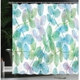 thumbnail image 4 of Ambesonne Floral Shower Curtain, Flowers Leaves Ivy Ombre, 69"Wx84"L, Fern Green Pale Blue, 4 of 5