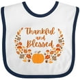 thumbnail image 3 of Inktastic Thankful and Blessed Pumpkin and Fall Leaves Boys or Girls Baby Bib, 3 of 4