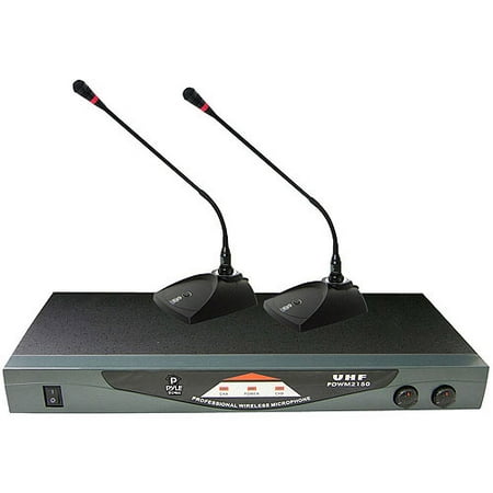 - Pyle Professional Dual Table Top VHF Wireless Microphone System