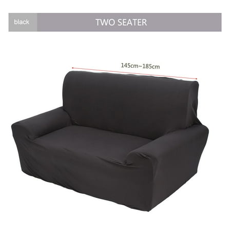 Sofa Couch Covers Elastic Fabric Protector Slipcover Solid For Home Office Hotel Furniture Cover Fit Most 1 3 Seat Black Two Seater
