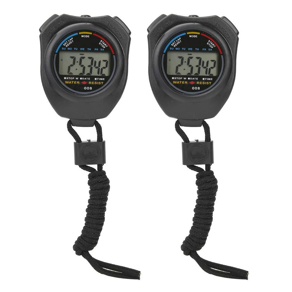 Ccdes Handheld Stopwatch, Digital LCD Stopwatch Timer,2 PCS Sports
