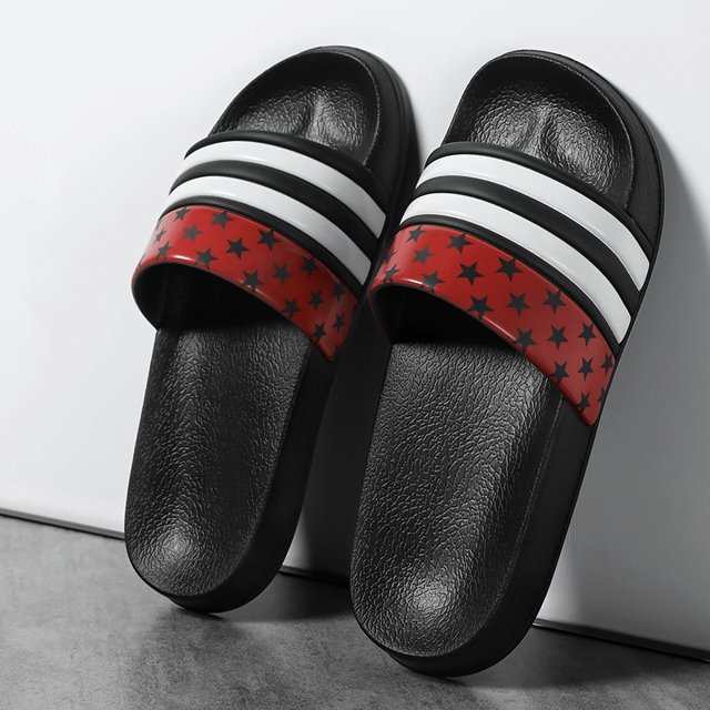 Zapatillas de marca para hombre y mujer, sandalias de verano a rayas para piscina, para parejas, tallas grandes, informales, para playa, para el hogar, para dormitorio