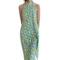 thumbnail image 1 of SAYOO Robes d'Été pour Femmes Demi-Adulte Ajustée Imprimée Col Montant Épaule Fendue Robe Dos Nu Chaude Robe de Plage Sans Manches Sexy Sans Bretelles Rétro Fendue, 1 of 9