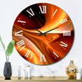 thumbnail image 1 of Designart "Warm Fractal Design in Orange II" Fractals Oversized Wall Clock, 1 of 6
