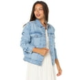thumbnail image 6 of Celebrity Pink Women's Oversized Boyfriend Denim Jacket, Sizes XS-XXXL, 6 of 6