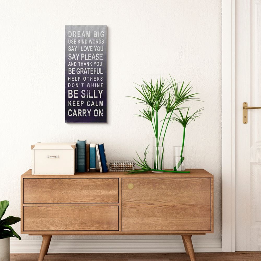 Stupell Industries Dream Big Family Home Inspirational Word Purple Design Canvas Wall Art by SD Graphics Studio