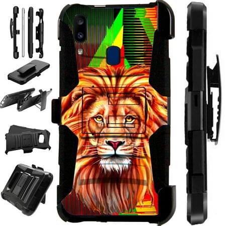 Compatible Samsung Galaxy A20 (2019) Case Armor Hybrid Phone Cover LuxGuard Holster