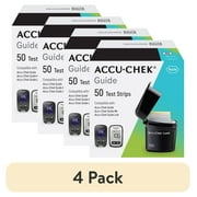 (4 pack) Accu-Chek Guide Glucose Strips for Diabetic Blood Sugar Testing (Pack of 50)