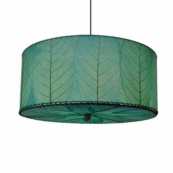 Eangee Home Design Drum Pendant 24 Inch, Shade Made Of Cocoa Leaves, 24x24x10 Inches