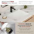 thumbnail image 4 of Stylish Undermount 20.75"W x 15.5"D White Porcelain Bathroom Sink with 2 Overflow rings P-200, 4 of 9