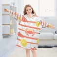 thumbnail image 5 of FORMRS Wearable Blanket Hoodie with Sleeves for Kids Cozy Flannel Sweatshirt, Striped Crab, 5 of 7