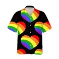 thumbnail image 2 of Camisetas con estampado 3D de arcoíris LGBT para hombres y mujeres, camisetas de manga corta con personalidad, camisetas casuales de verano con botones para hombres, 2 of 5
