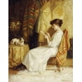thumbnail image 2 of Evans, De Scott 26x32 Black Ornate Wood Framed with Double Matting Museum Art Print Titled - The Artist and Her Model, 2 of 4