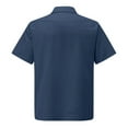 thumbnail image 4 of KaLI_store Shirts for Men Mens Short Sleeve Dress Shirts Regular Fit Business Casual Button Down Shirt Navy,XXL, 4 of 5