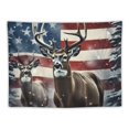 thumbnail image 5 of BCIIG Deer American Flag Snow-Covered Forest Tapestry Wall Hanging Unique Style Home Wall Decor Art for Living Room Bedroom Apartment Farmhouse Dorm 60x50inch, 5 of 6