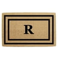 thumbnail image 1 of Nedia Home O2182R 36 x 72 Po Mince Double Cadre Photo Résistant Tapis de Porte en Fibre de Coco & 44; Monogramme R - Noir, 1 of 1