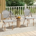 thumbnail image 2 of Gymax French Bistro Chair Set of 2 w/ Hand-woven Rattan Galvanized Metal Frame Outdoor, 2 of 9