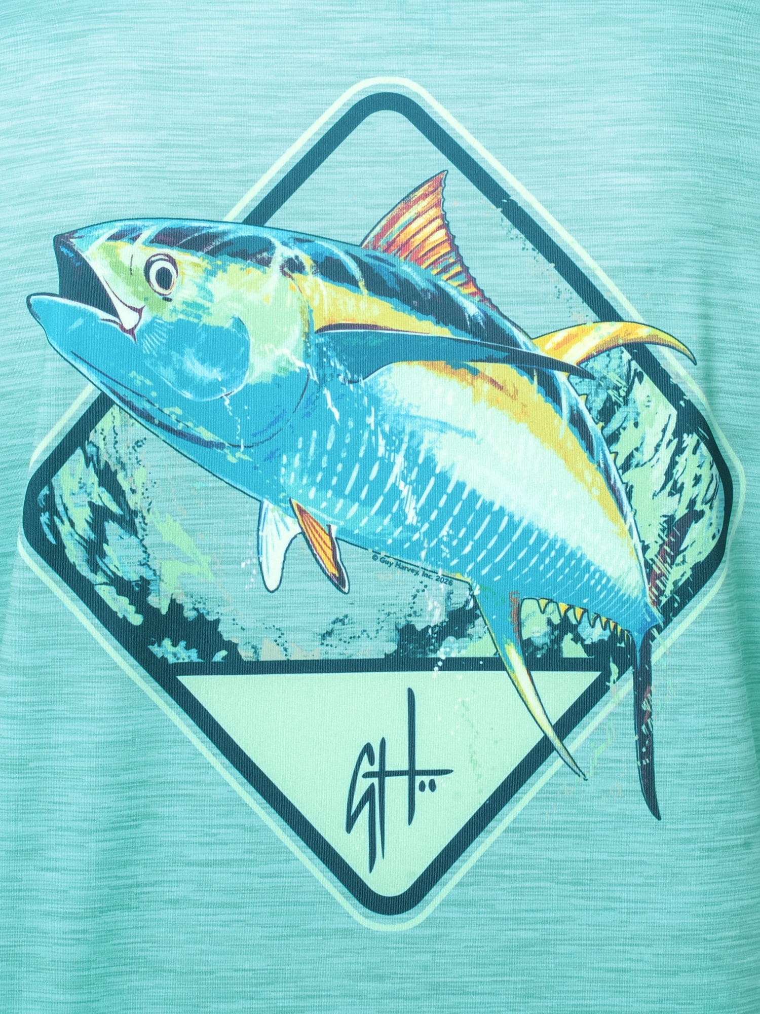 GH BY GUY HARVEY Men's Long Sleeve Sun Protection Vintage Yellowfin Hoodie