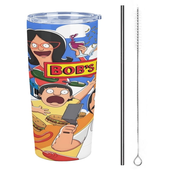 The Bob's Burgers Movie Personalised Travel Mug has an iconic print, is durable with insulation.