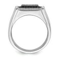 thumbnail image 4 of Auriga Fine Jewelry 925 Sterling Silver Cubic Zirconia Black White Men's Ring Size 10, 4 of 6