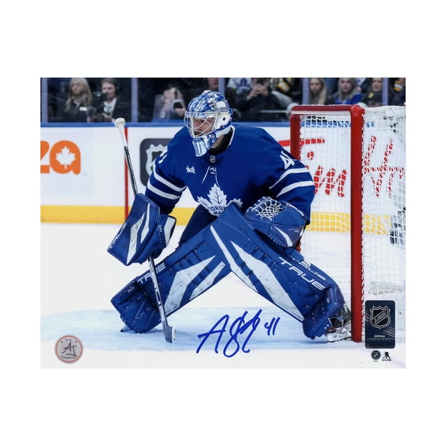 Anthony Stolarz Signé Maple Leafs de Toronto entre les Pipes Photo 8x10