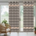 thumbnail image 5 of Outdoor Curtains for Patio Waterproof, Western Texas Star Retro Outdoor Privacy Panels Grommet, Country Vintage Black Beige Plaid Blackout Outside Curtains for Porch/Cabana 54"x95", 1 Panel, 5 of 8