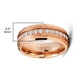 thumbnail image 3 of Mens Rosegold-tone Tungsten Carbide Eternity Ring Wedding Band Round Cubic Zirconia 8MM, 3 of 3