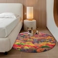 thumbnail image 2 of Round Rugs 4Ft, Red Orange Green Forest Round Area Rug Washable Indoor Throw Carpet, Fall Botanical Tree Maple Leaf Soft Non Slip Circle Rug for Kitchen Nursery Room Home Decor Aesthetic, 2 of 8