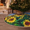 thumbnail image 6 of Daiia Landscape With Sunflowers Drawing Merry Christmas Tree Skirt , Xmas Large Lace-up Tree Skirt, Santa Snowflakes Rustic Home Decorations New Year Party Farmhouse Decor-36", 6 of 7